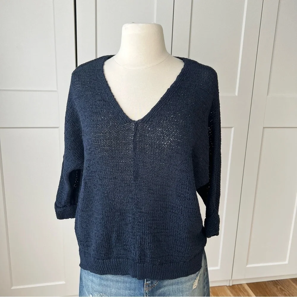 Uniqlo Summer Cotton Navy Sweater sz.S - Picture 2 of 8